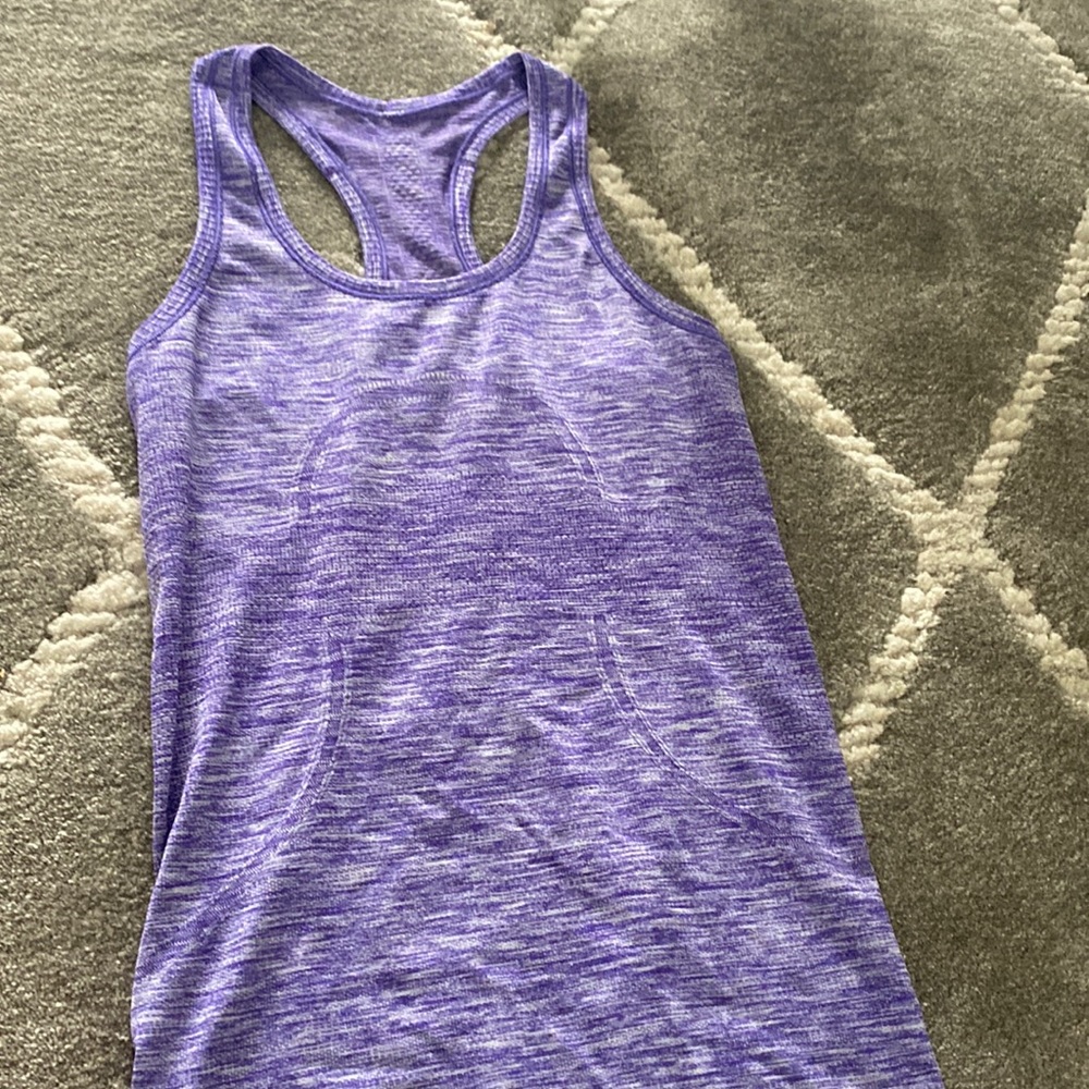 heathered purple lululemon swiftly tank